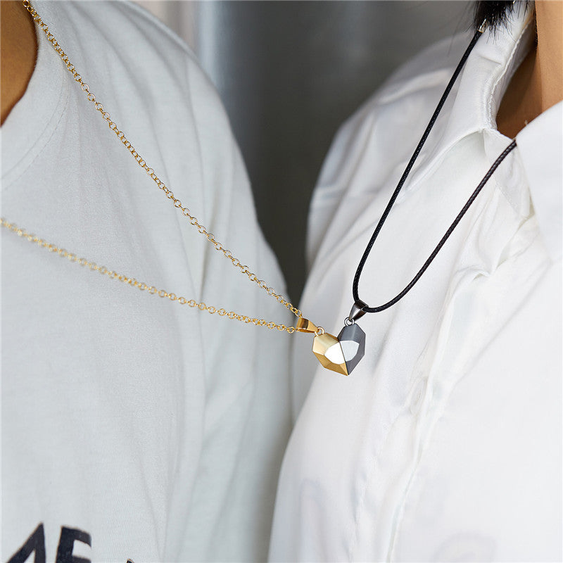 Couple Heart Stitching Necklace