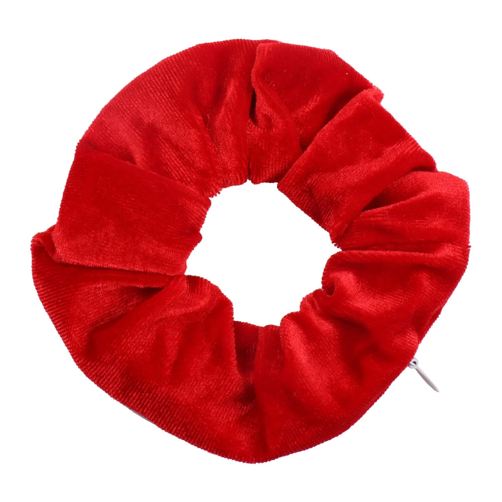 Velvet Hidden Secret Pocket Scrunchie With Zipper