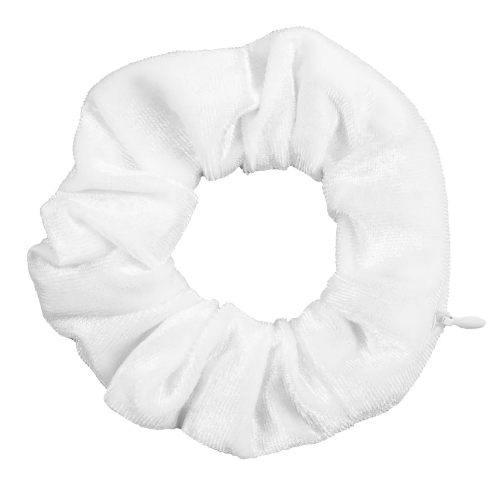 Velvet Hidden Secret Pocket Scrunchie With Zipper