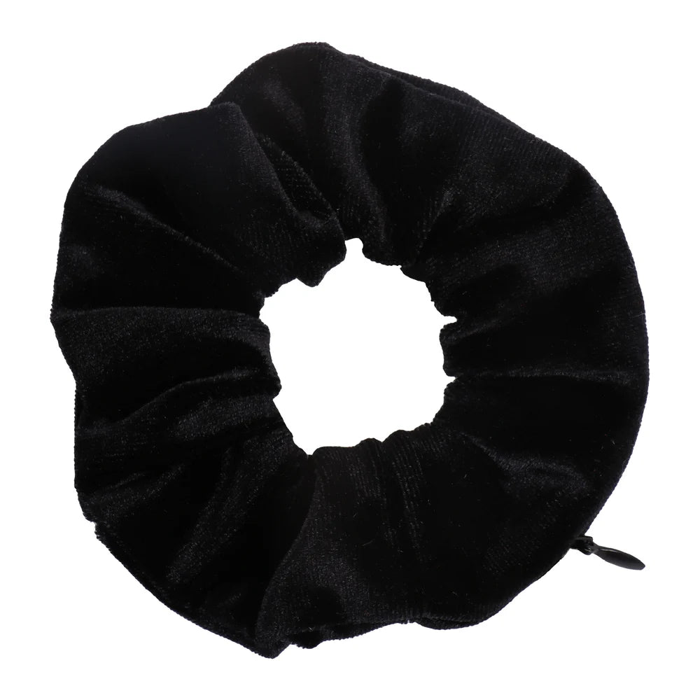 Velvet Hidden Secret Pocket Scrunchie With Zipper