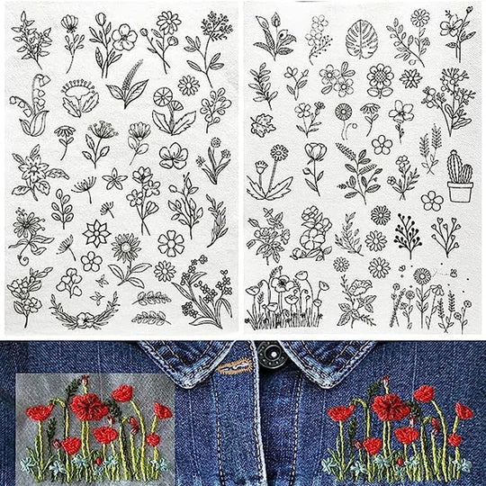 Embroidery Printed Paper Set