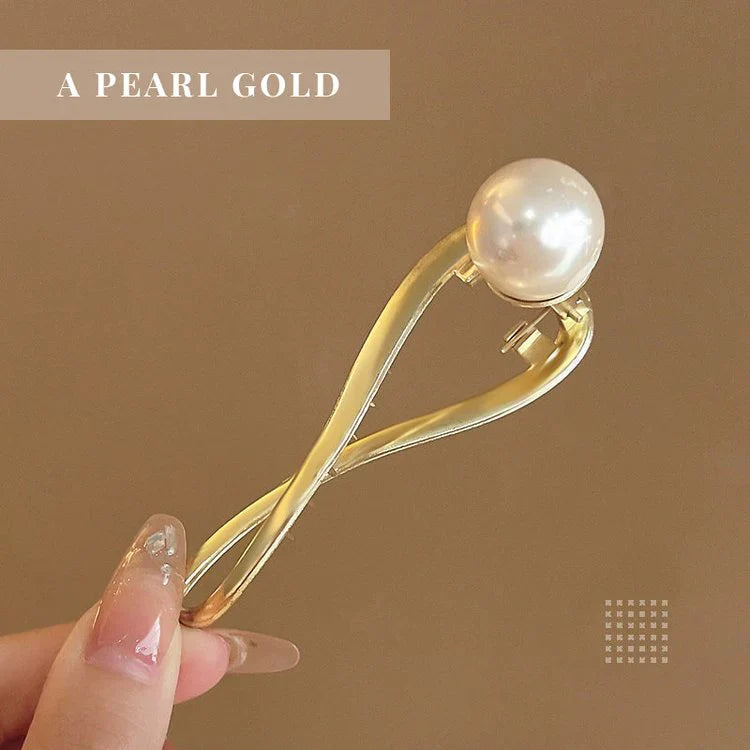 Coil Hair Pearl Arc Spring Hair Clip