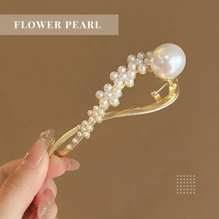 Coil Hair Pearl Arc Spring Hair Clip