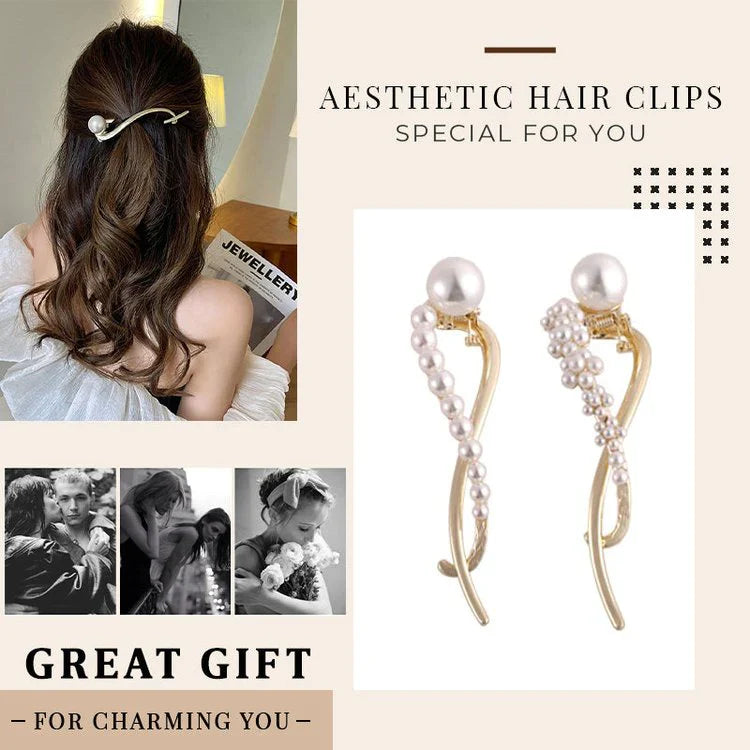 Coil Hair Pearl Arc Spring Hair Clip