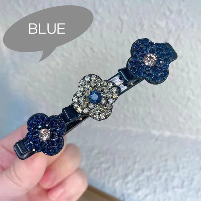 Sparkling Crystal Stone Braided Hair Clips