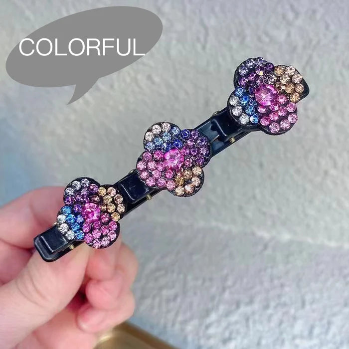 Sparkling Crystal Stone Braided Hair Clips